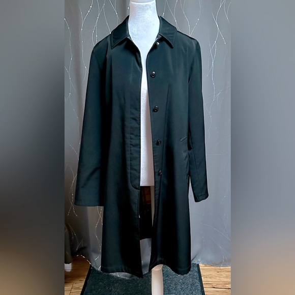 Talbots Vintage Black Insulated Long Trench Jacket Coat Removable Liner Size S - Picture 1 of 11